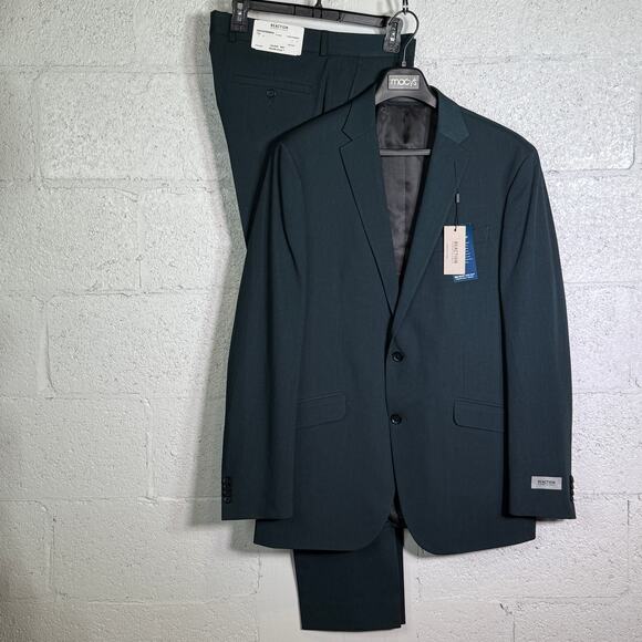 Kenneth Cole Men's TechniCole Slim-Fit Stretch Suit Dark Green 42L 35W $395